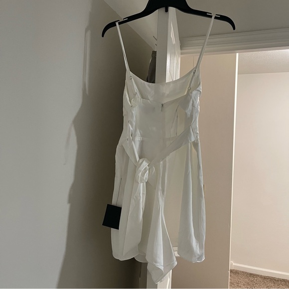 Lulus Chasing My Heart Ivory Satin Cowl Neck Romper size S - Picture 6 of 8